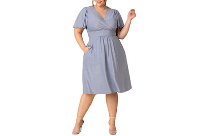 Kiyonna Plus Crystal Cove Cocktail Dress with Pockets