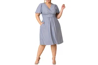 Kiyonna Plus Crystal Cove Cocktail Dress with Pockets