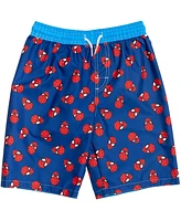 Spider-Man Boys Marvel Avengers Rash Guard Swim Trunks and Cap 3 Piece Swimsuit Set