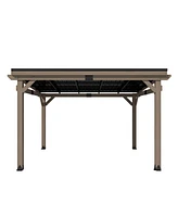 Mondawe 12 Ft. W x Ft. D Patio Wall-Mounted Solid Cedar Wood Gazebo with Galvanized Steel Roof