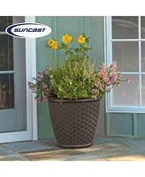 Suncast Sonora Resin Wicker Planter for Indoor & Outdoor Use
