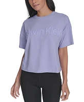 Calvin Klein Performance Women's Cotton Raised Logo Cropped T-Shirt