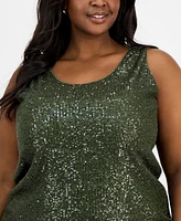 Anne Klein Plus Sequinned Sleeveless Top