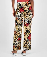 Anne Klein Women's Printed Pull-On Wide-Leg Pants
