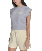 Calvin Klein Performance Women's Sleeveless Puff-Logo Cropped Top