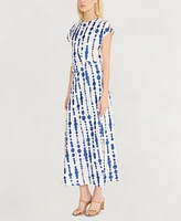 Luxely Women's Printed Twist-Front Midi Dress