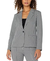 Liverpool Los Angeles Women's Printed One-Button Blazer