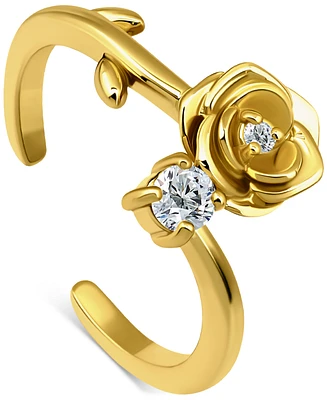 Giani Bernini Cubic Zirconia Rose Adjustable Toe Ring 18k Gold-Plated Sterling Silver (also Silver), Exclusively at Macy's