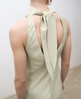 Mango Women's Bow Back Detail Satin Dress