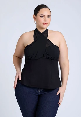 Eloquii Plus Chiffon Wrap Halter Top