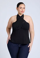 Eloquii Plus Chiffon Wrap Halter Top