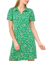 CeCe Women's Short-Sleeve Printed Knit Polo Dress