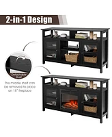 58 Inch Tv Stand Entertainment Console Center with 2 Cabinets
