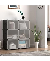 12-Cube 48 Pairs Portable Shoe Shelves with Hook