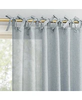 Generation Roxy Slub Texture Tacked Bow Semi-Sheer Tie Top Curtain Panel