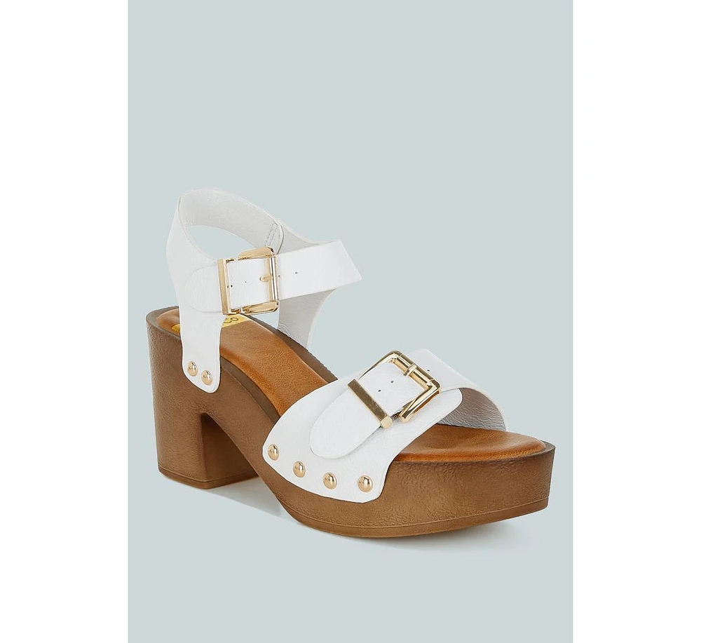 Ompasa Genuine Leather Clog Sandals