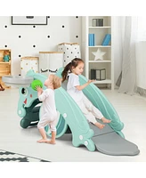 3-in-1 Kids Slide Rocking Horse Set Convertible Toddler Slide with Basketball Hoop