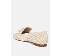 Dara Raffia Tassels Detail Loafers