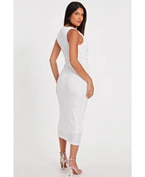 Quiz Women's Jaquard Maxi Dress With Twist Strap