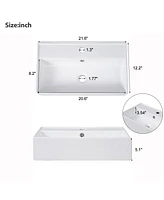 Casainc 21.6" Green Bathroom vanity, Combo Cabinet, Bathroom Storage Cabinet, Single Ceramic Sink, Left side storage
