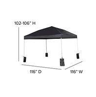 Ukko 10'X10' Weather Resistant, Uv Coated Pop Up Canopy Tent With Sandbags And Wheeled Case