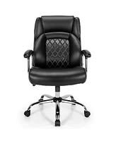 Height Adjustable Big and Tall Office Chair Computer Desk with Metal Base