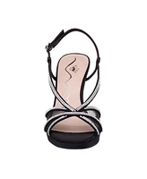 Nina Women's Bonney Rhinestone Square Toe Dress Sandals
