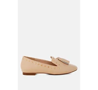 Philoha Studs & Tassels Detail Flat Loafers