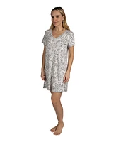 Tahari Women's 2-Pack V-Neck Short Sleeve Nightshirts