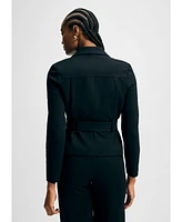 Isaac Mizrahi Women's Belted Ponte Jacket