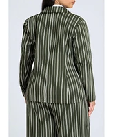 Eloquii Plus Fitted Striped Blazer