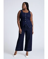 Eloquii Plus The Pintuck Cropped Trouser Jean