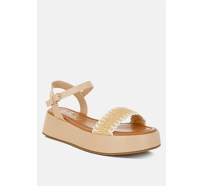 Anglong Raffia Flatform Sandals