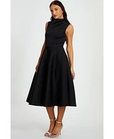 Quiz Women's Scuba Foam High Neck Midi Dress