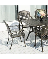 Mondawe Outdoor Cast Aluminum Dining Armchair