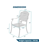 Mondawe Outdoor Cast Aluminum Dining Armchair