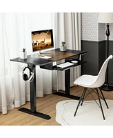 48 Inch Electric Sit to Stand Desk with Keyboard Tray