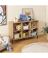 Open-Back Bookshelf with Drawer for Study