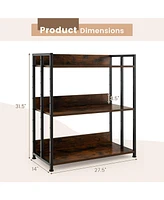 3-Tier Industrial Bookshelf Storage Shelf Display Rack with Adjustable Shelves-3-Tier