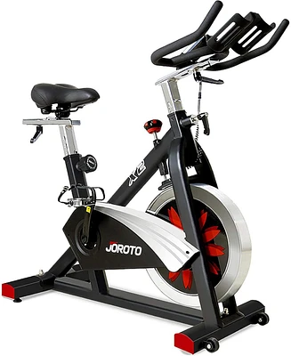 Joroto X2/X2PRO Bluetooth Exercise Bike with 100 Levels Magnetic Resistance, Adjustable Seat & Handlebar, 12.6" Tablet Holder, 280lbs Weight Capacity