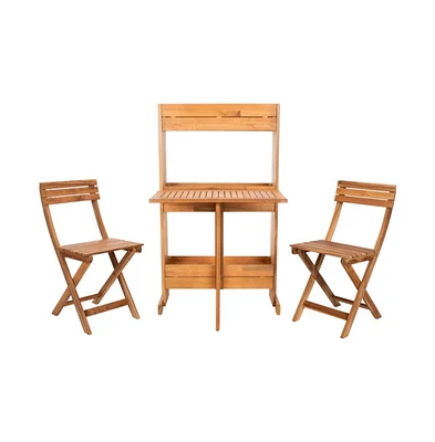 Barley Flower Shelf Outdoor Bistro Set