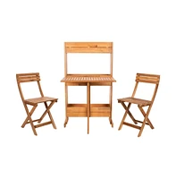 Barley Flower Shelf Outdoor Bistro Set