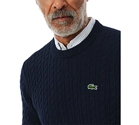 Lacoste Men's Regular-Fit Cable-Knit Crewneck Sweater