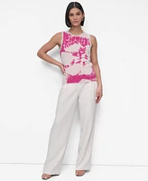 Dkny Petite Floral Sweater-Knit Tank