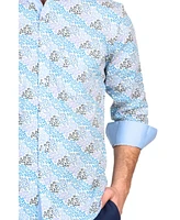 Tailorbyrd Men's Twilight Vine Print Long Sleeve Shirt
