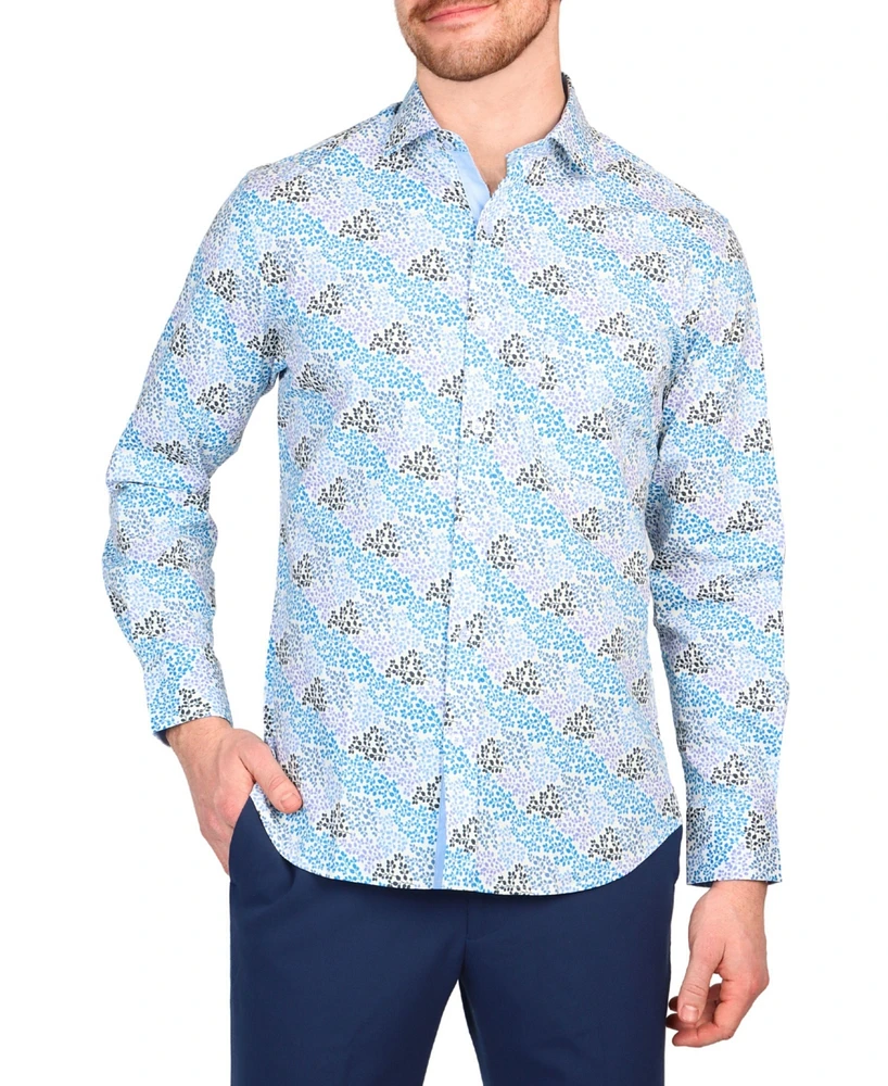 Tailorbyrd Men's Twilight Vine Print Long Sleeve Shirt