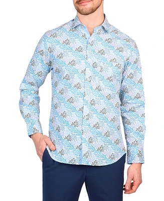 Tailorbyrd Men's Twilight Vine Print Long Sleeve Shirt