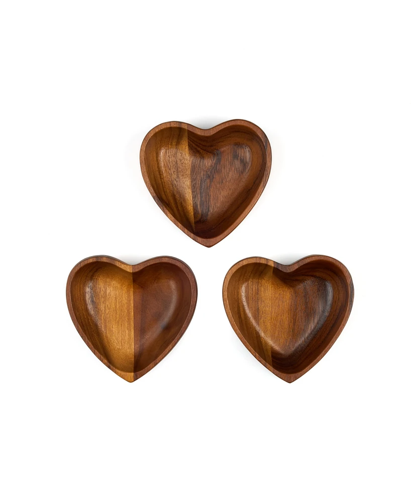 Nambe Eat Your Heart Out Small Bowls 3-Pc. Set