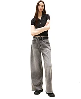 Tommy Jeans Women's Slim-Fit Ribbed Polo Shirt