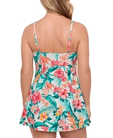 Swim Solutions Women's Bow Front Swimdress, Exclusively at Macy's